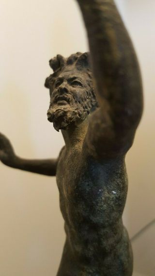 Antique Grand Tour Bronze Dancing Faun Pompeii 6 Inches Extraordinary Detail