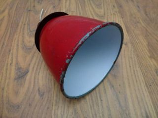 Vintage Enameled Red & White Anglepoise ? Light Shade House Salvage