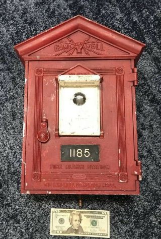 Antique Vintage Gamewell Fire Department Alarm Station Fire Call Box