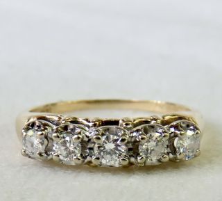 CLASSIC.  45 CT.  BRILLIANT CUT DIAMOND WEDDING ANNIVERSARY BAND RING 14K GOLD 3