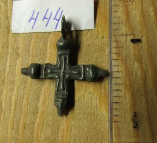Ancient Viking Bronze Cross Pendant.  444.