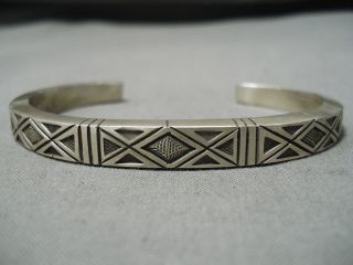 Important Vintage Navajo Calvin Martinez Sterling Silver Native Bracelet