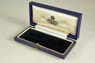 Antique/estate - Found Asprey London England Jewelry Box Blue With Gold Trim