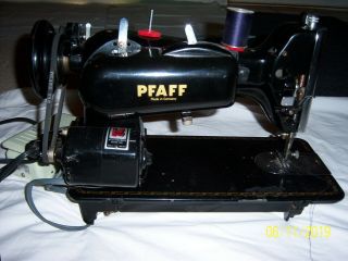Vintage Pfaff 130 Sewing Machine/Embroiderer w/Case,  Xtra Motor&Foot Pedal, 2
