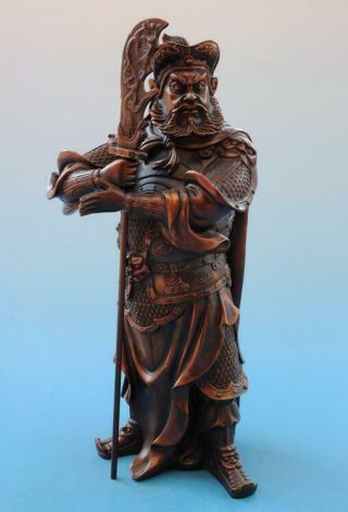 Chinese Old Fengshui Copper Hand - Carved Guan Ping Buddha Statues I01