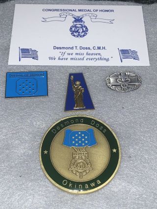 Wwii Medal Of Honor Recipient Desmond Doss Challenge Coin Grouping