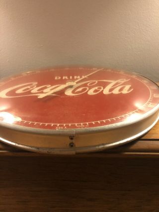 RARE 1950s Vintage round 12 inch Coca Cola Coke thermometer 495A 3