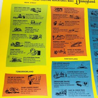 Vintage Walt Disney Guide to Disneyland and Souvenir Paper Bag Sack 1964 3