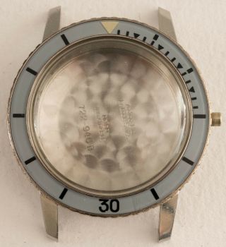 Vintage Zodiac Seawolf Sea Wolf 722 - 946b Watch Case With Bezel No Mvt