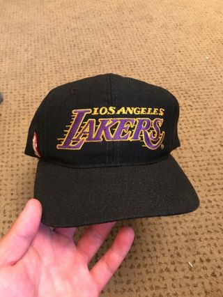 Vintage Lakers Sports Specialties Black Dome Snapback Hat
