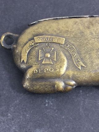 Antique Satirical World War One Pocket Lighter France - Kaiser Wilhelm As A Pig 3