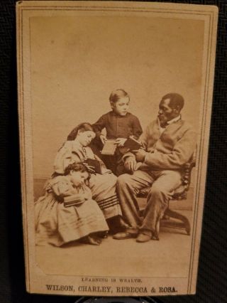 Civil War Emancipated Slave Children Antique Cdv 1864