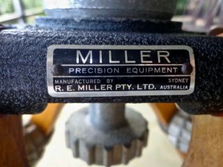 vintage wooden tripod with fluid action Miller head 2