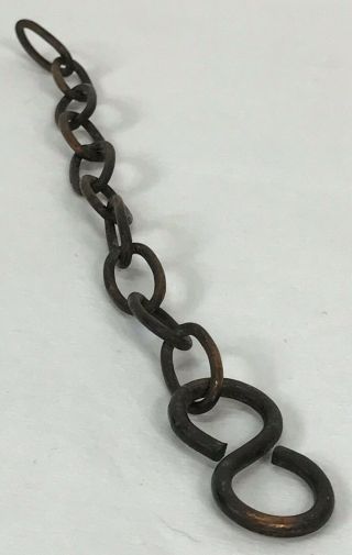 Small 7 1/2” Piece Antique Japanned Copper Flash Link Chain