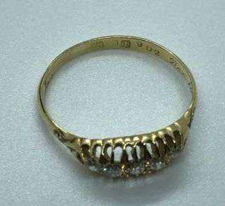 ESTATE Antique Art deco Diamond & 18k Solid Gold Engagement Ring 4
