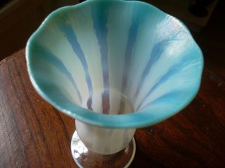 Antique Louis Comfort Tiffany Favrille Aqua Pastel Opalescent Art Glass Vase 4