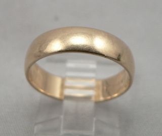 Vintage 14k Yellow Gold Ladies 5mm Wide Wedding Ring Band 3.  6g Size 7.  5 Plain