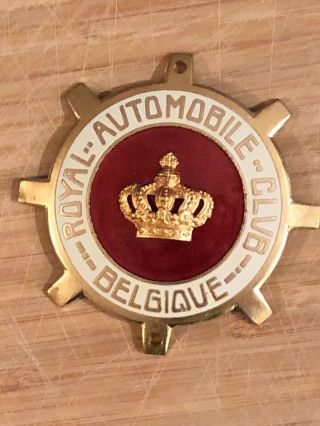 Vintage Authentic Collectible Car Badge Royal Automobile Club Belgique