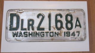 Vintage 1947 Washington State Dealer License Plate Dlr 2168a