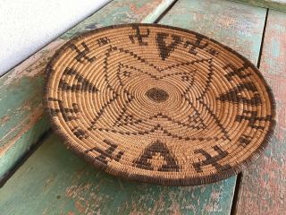 ANTIQUE APACHE BASKETRY PICTORIAL TRAY N R. 2