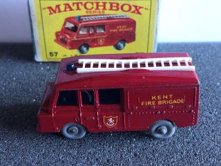 2 Vintage Matchbox 57 Land Rover Fire Truck Variations Rare Gpw Box