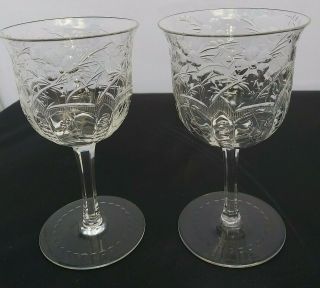 Webb Crystal Antique Glass Stemware A Pair