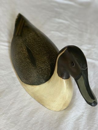 Duck Decoy Pintail,  17 ",  Signed L.  T.  W.  (torry Ward),  Brandon,  Manitoba,  Wood,