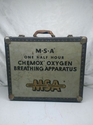 Vintage Coal Miners Msa O2 Facemask With Facepiece With Box