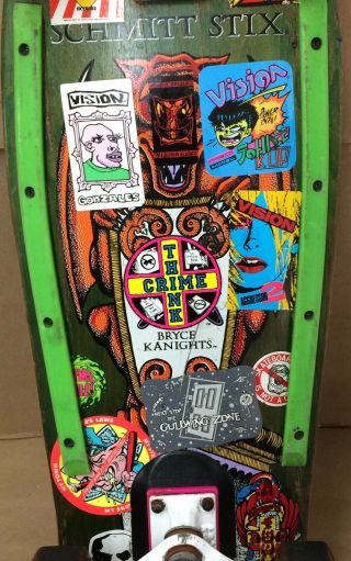Vintage 1980 ' s Skateboard - Schmitt Stix - Bryce Kanights - Complete w Stickers 3
