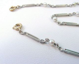 Antique Chain Natural Pearls Platinum And 14k Gold Anklet 1920 - 30 