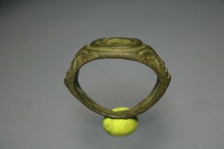 Ancient Fantastic Roman Bronze Ring Rabbit 1st - 4th Century Ad