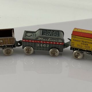 Marx Tin Litho Toy Train Vintage Collectable Antique Engine 376 & 3 Cars 4 