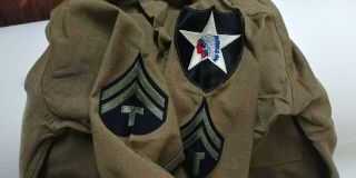 Vintage WWII US Army Wool Dress Uniform WW2 2ND Infantry Division Shirt & Pants 2