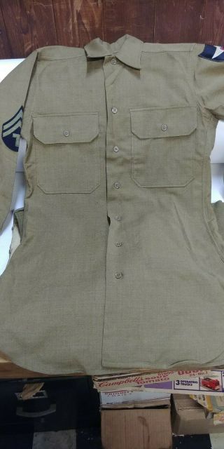 Vintage WWII US Army Wool Dress Uniform WW2 2ND Infantry Division Shirt & Pants 4