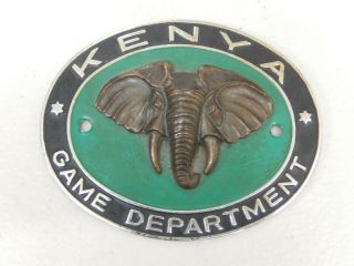 Rare Vintage Chrome Kenya Game Department Car Badge Auto Emblem