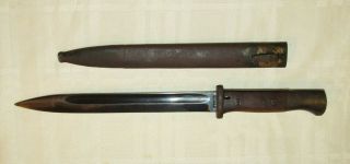 Rare Wwi Wwii German K98 Mauser Rifle Bayonet S/244.  G W/ Scabbard