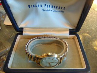 Vintage 14k Gold 1960 ' s GIRARD - PERREGAUX GYROMATIC WRISTWATCH w/Orig.  Box 8