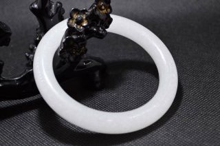 61mm bangle Natural Chinese white jade hand - carved bracelet 1pc 5