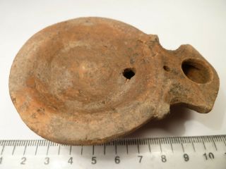 3981 Ancient Roman Terracotta Oil - Lamp With A Head