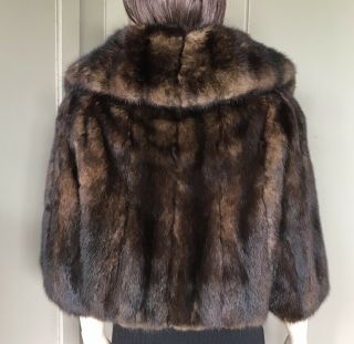 Woman’s Vintage Sable Fur Coat Jacket Bolero Size L No Mink 4