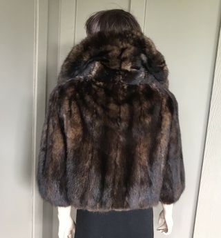 Woman’s Vintage Sable Fur Coat Jacket Bolero Size L No Mink 5