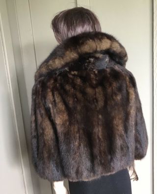 Woman’s Vintage Sable Fur Coat Jacket Bolero Size L No Mink 6