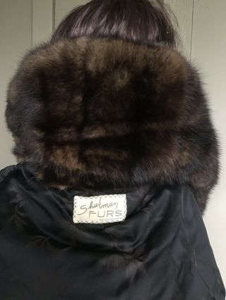 Woman’s Vintage Sable Fur Coat Jacket Bolero Size L No Mink 8