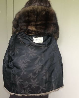 Woman’s Vintage Sable Fur Coat Jacket Bolero Size L No Mink 9