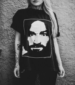 Rare Charles Manson (zoo Port Riot Gear) T - Shirt “support Family Values” Vtg1991