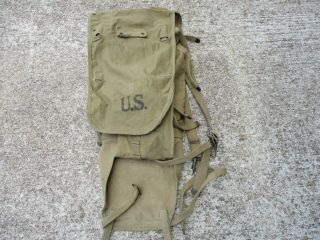 Us Army Wwii Od Green Canvas Model 1928 Haversack With Pack Carrier