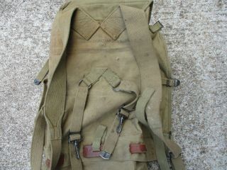 US Army WWII OD Green Canvas Model 1928 Haversack with Pack Carrier 7