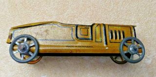 Early Pre War Tin Litho German Penny Toy Car Rare Gold & Black