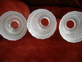 3 VINTAGE VICTORIAN ETCHED FROSTED GLASS CHANDELIER SHADES 4