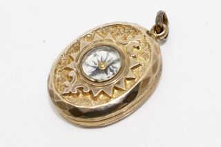 A Rare Antique Victorian 9ct Rose Gold Back & Front Compass Locket Pendant 13782